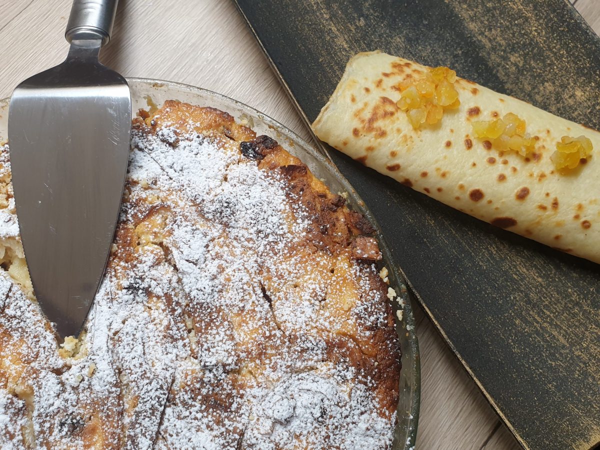 Budincă de brânză cu tăiței de clătite.Foto: Oana Matei/ ego.ro