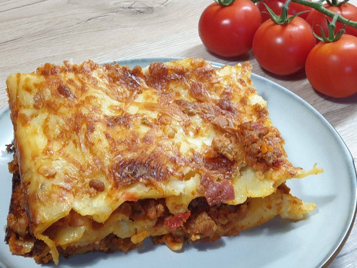 lasagna cu sos ragu și sos bechamel.Foto: Oana Matei/ ego.ro