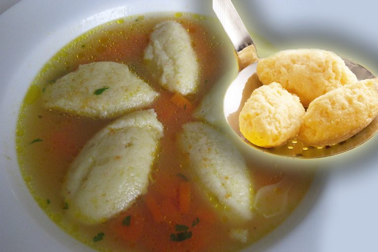 Când se adaugă găluștele în supă, de fapt. E esențial pentru a nu strica compoziția, rețeta tradițională