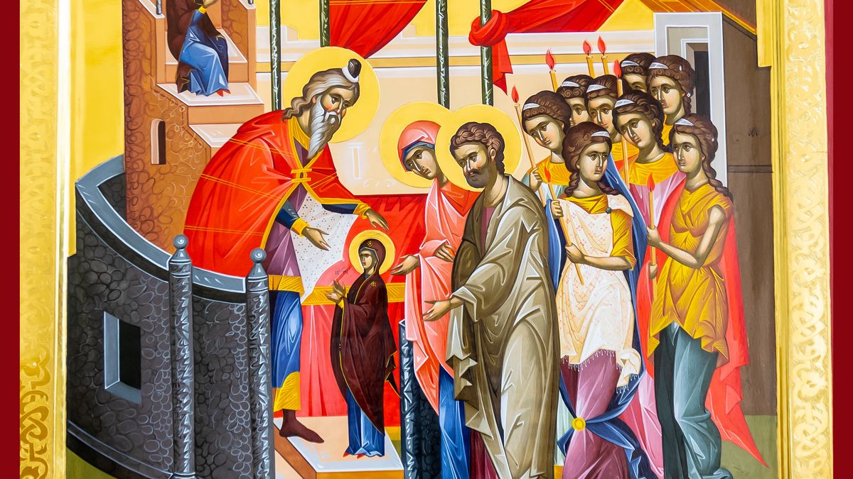 Icoană cu Intrarea în Biserică a Maicii Domnului