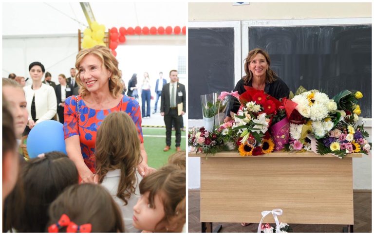 Imagini inedite cu Carmen Iohannis. Prima doamnă a plantat copaci cu elevii săi FOTO