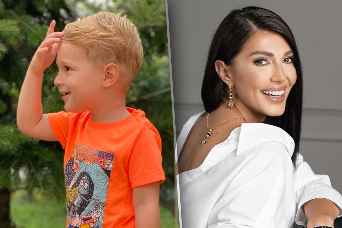 Ilinca Vandici și fiul său, în prima zi de școală