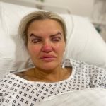 Merseyside, UNITED KINGDOM  - *PREMIUM-EXCLUSIVE*  - MUST CALL FOR PRICING BEFORE USAGE  - The Former Atomic Kitten star Kerry Katona accompanied by her beau Ryan Mahoney seen heading to Pall Mall Medical for her Eye Lift procedure in Merseyside.

*Pictures Containing Children Please Pixelate Face Prior To Publication*,Image: 838394597, License: Rights-managed, Restrictions: , Model Release: no, Pictured: Kerry Katona, Credit line: FARRELL / BACKGRID / Backgrid UK / Profimedia