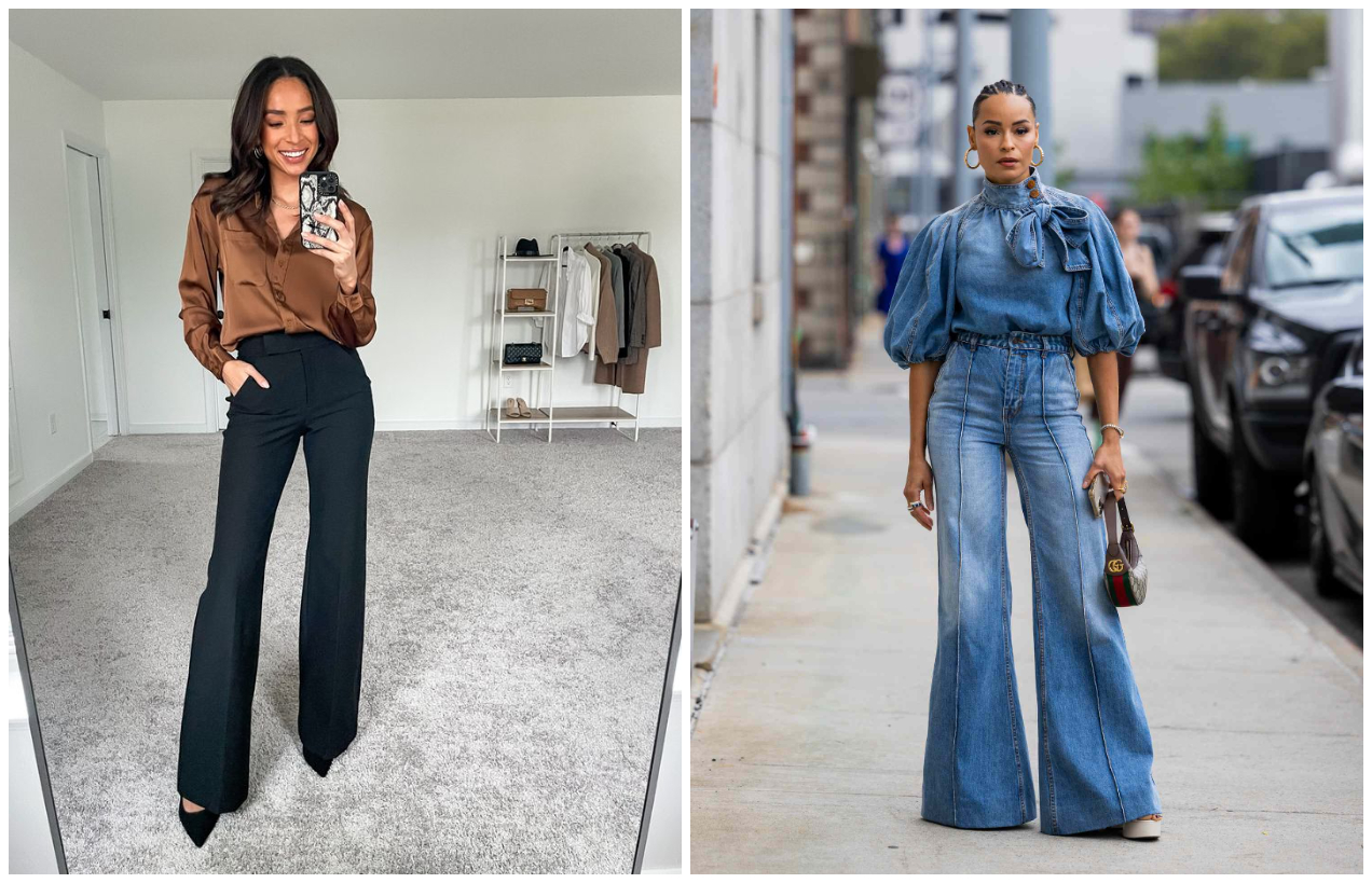 Pe cine avantajează pantalonii evazați, de fapt. Cu ce îi poți asorta pentru o apariție de efect FOTO