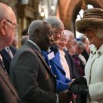 28/03/2024. Worcester , United Kingdom. Queen Camilla hands out the maundy money at the  Royal Maundy Service at Worcester Cathedral, United Kingdom. Picture by i-Images / Pool,Image: 860707784, License: Rights-managed, Restrictions: UK OUT.  End users shall not licence, sell, transmit, or otherwise distribute any photographs represented by eyevine, to any third party. Contact eyevine for more information: Tel: +44 (0) 20 8709 8709 Email: info@eyevine.com, Model Release: no, Credit line: i-Images / Eyevine / Profimedia