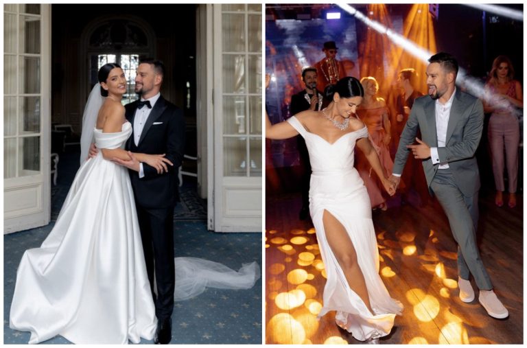 Cât costă rochia de mireasă purtată de Oana Moșneagu la nunta cu Vlad Gherman. Actrița a arătat ca o prințesă în ziua evenimentului